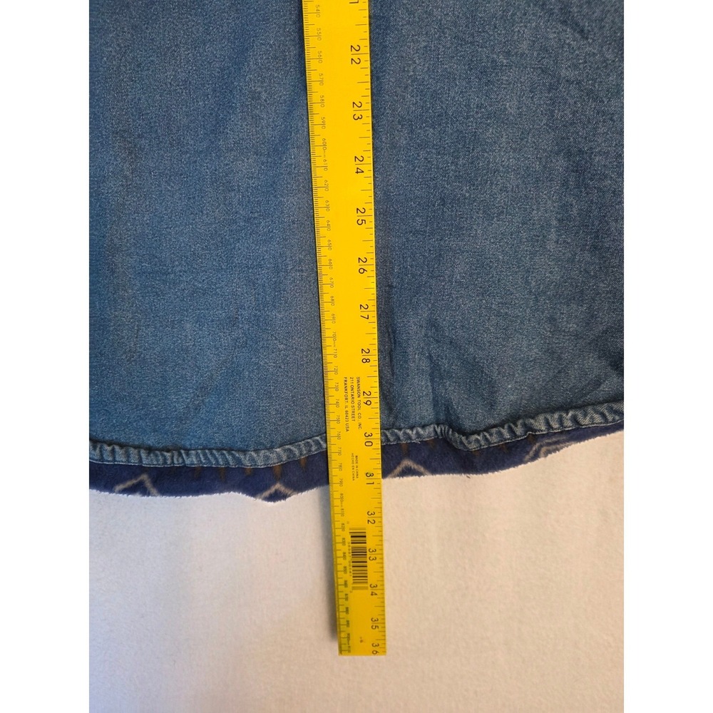 Vintage Scandia Woods Fleece Lined Denim Shacket Med Blue Cotton Southwestern - Picture 6 of 7